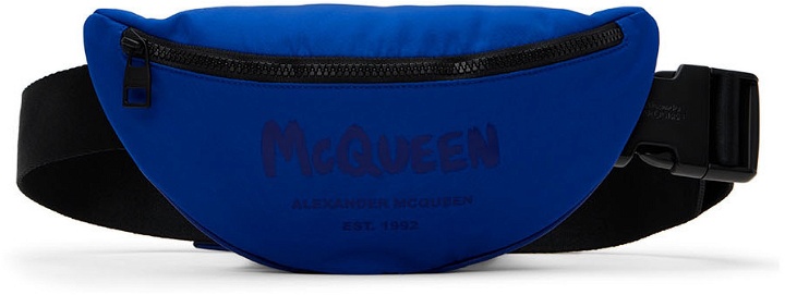 Photo: Alexander McQueen Blue Logo Belt Pouch