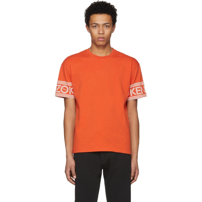 Photo: Kenzo Orange Logo Sleeve T-Shirt