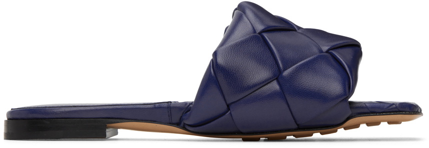 サンダル・ミュール Bottega Veneta Lido Flat Sandal Blue Bottega Veneta Blue Lido Flat Sandals Bottega Veneta