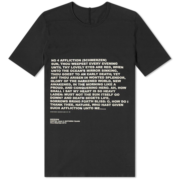 Photo: Rick Owens DRKSHDW Poem Print Level Tee