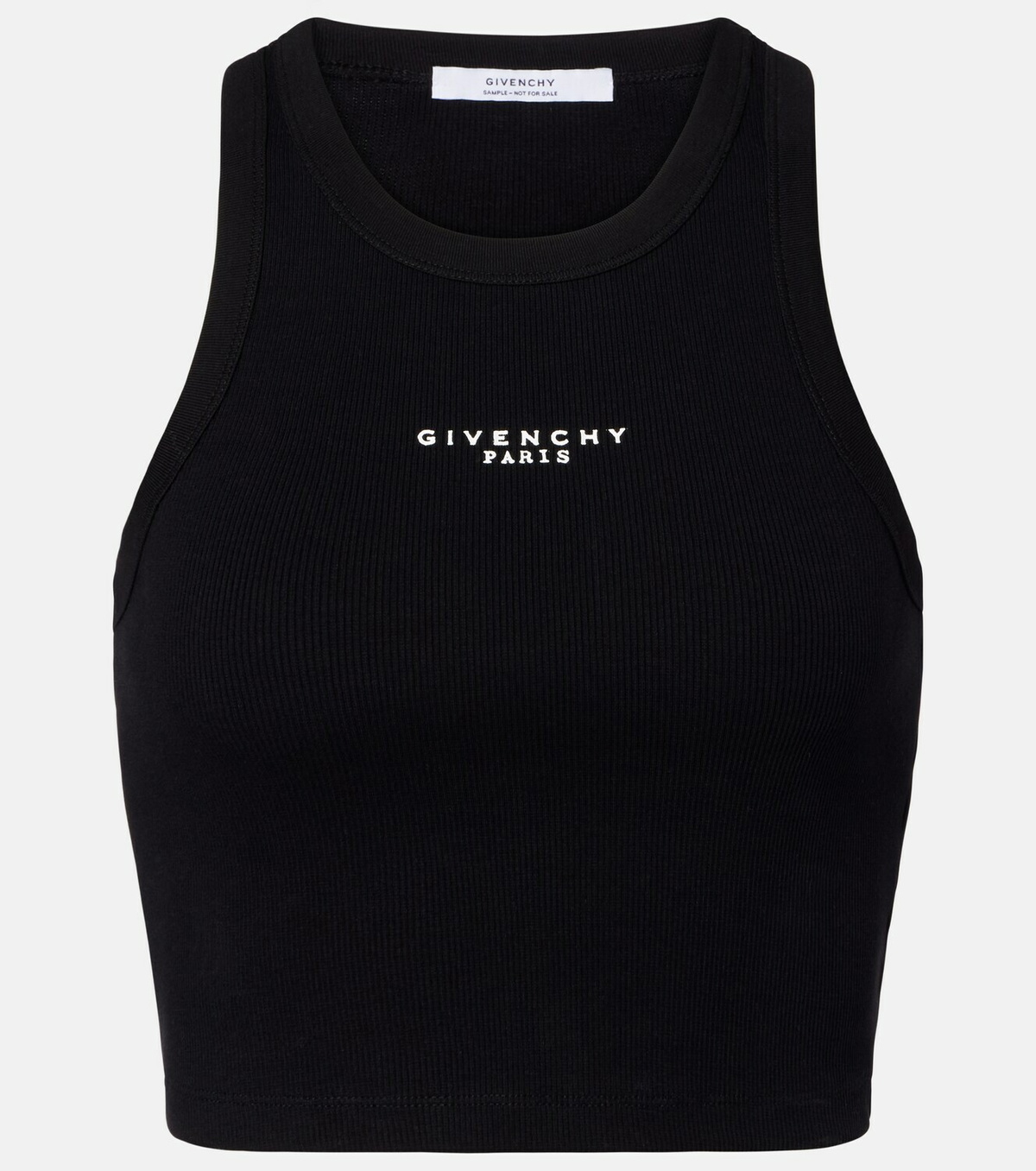 Givenchy Logo cropped cotton jersey tank top
