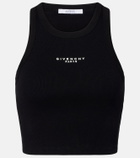 Givenchy Logo cropped cotton jersey tank top