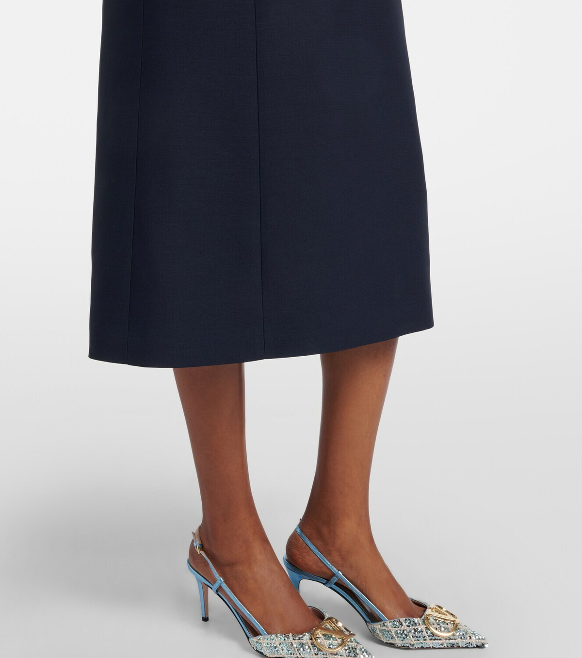 Valentino Crepe Couture VGold midi dress