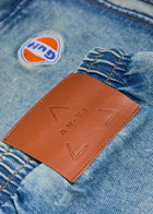 AN-Y1 Star Logo-embroidered Stretch-denim Shorts