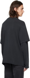 424 Black Layered Long Sleeve T-Shirt