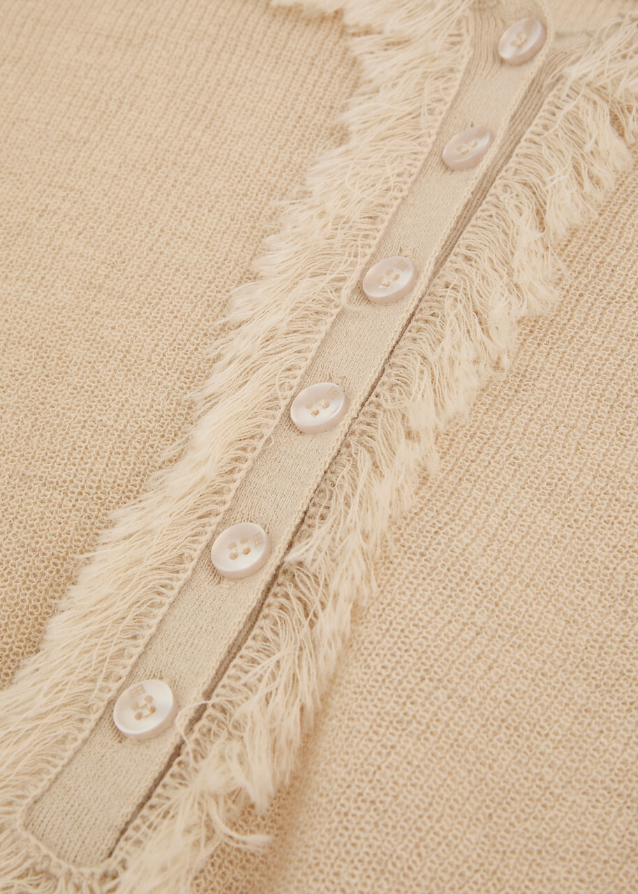 BY Malene Birger Dreele Fringed Wool-blend Jumper Beige by Malene