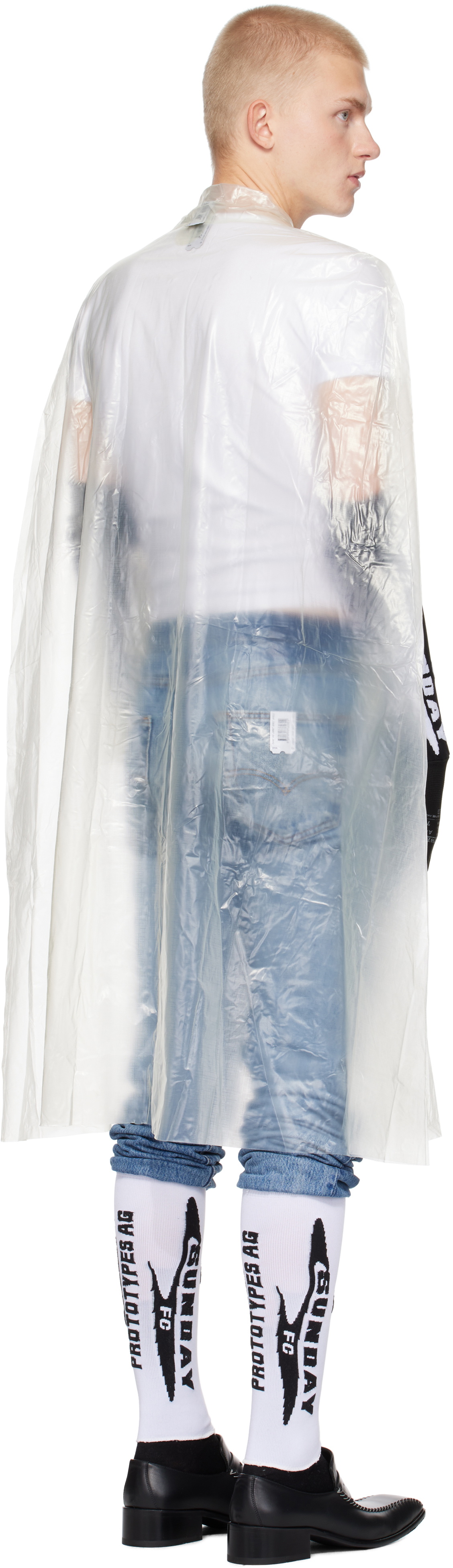 Prototypes Transparent Printed Poncho Jacket