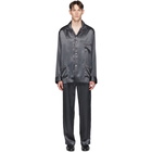 Brioni Grey Embroidered Pocket Pyjama Set