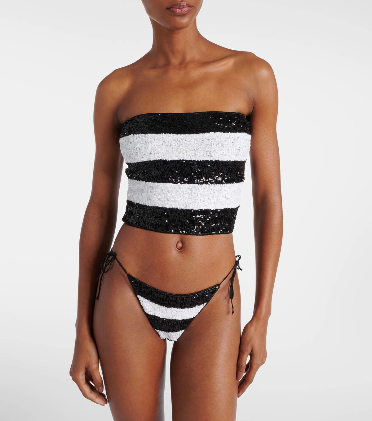 Oséree Striped sequined bikini
