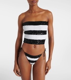 Oséree Striped sequined bikini