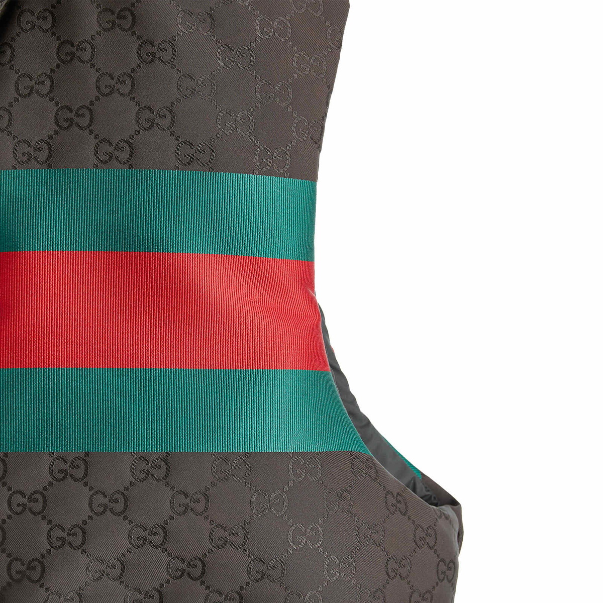 Gucci Men's Jacquard GG GRG Down Vest in Brown