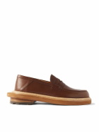 J.M. Weston - Sacai Embellished Leather Loafers - Brown