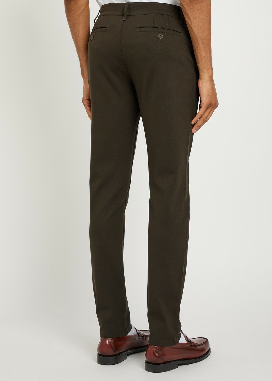 Paige Stafford Slim-leg Jersey Trousers Dark Green