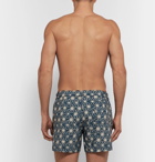 Incotex - Slim-Fit Short-Length Printed Swim Shorts - Men - Storm blue
