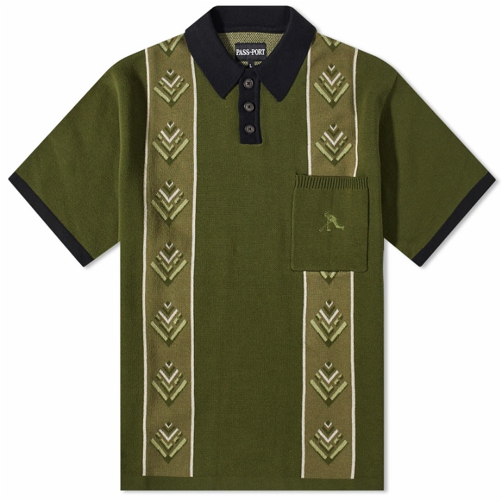 Photo: Pass~Port Men's Haven Knitted Polo Shirt in Moss