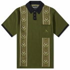 Pass~Port Men's Haven Knitted Polo Shirt in Moss