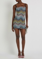 Missoni Zigzag Metallic-knit Mini Dress Multicoloured