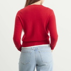 DUNST Women's Essential Crewneck Knit Cardigan in Tomato Red