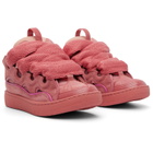 Lanvin Pink Monochrome Suede Curb Sneakers