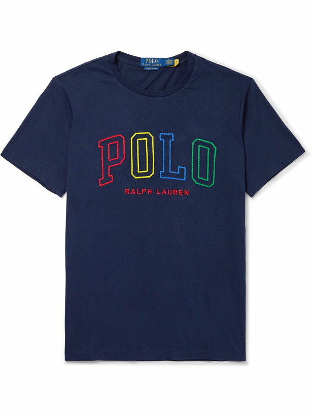 Photo: Polo Ralph Lauren - Logo-Embroidered Cotton-Jersey T-Shirt - Blue