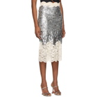 Paco Rabanne Silver Coated Lace Skirt