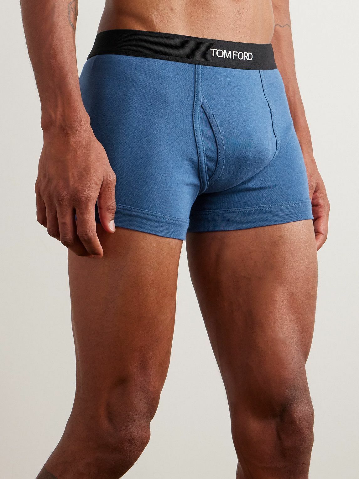 Tom Ford Stretch Cotton Boxer Briefs Blue Tom Ford