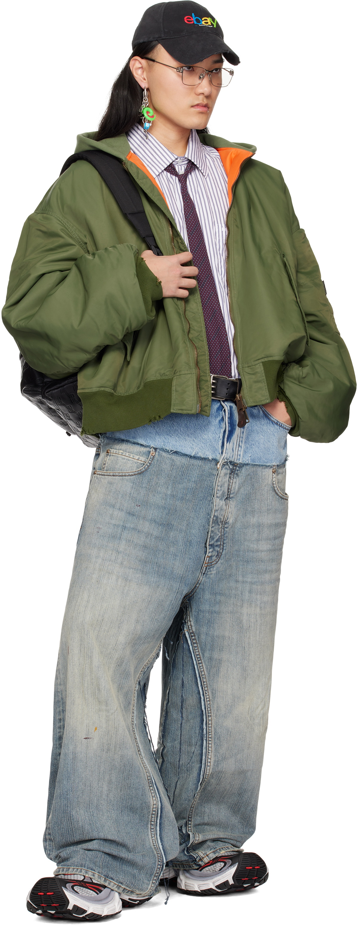 Balenciaga Blue Cut-Up Baggy Jeans Balenciaga
