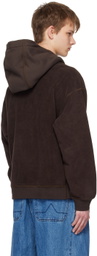 A PERSONAL NOTE 73 Brown Overlock Stitch Hoodie