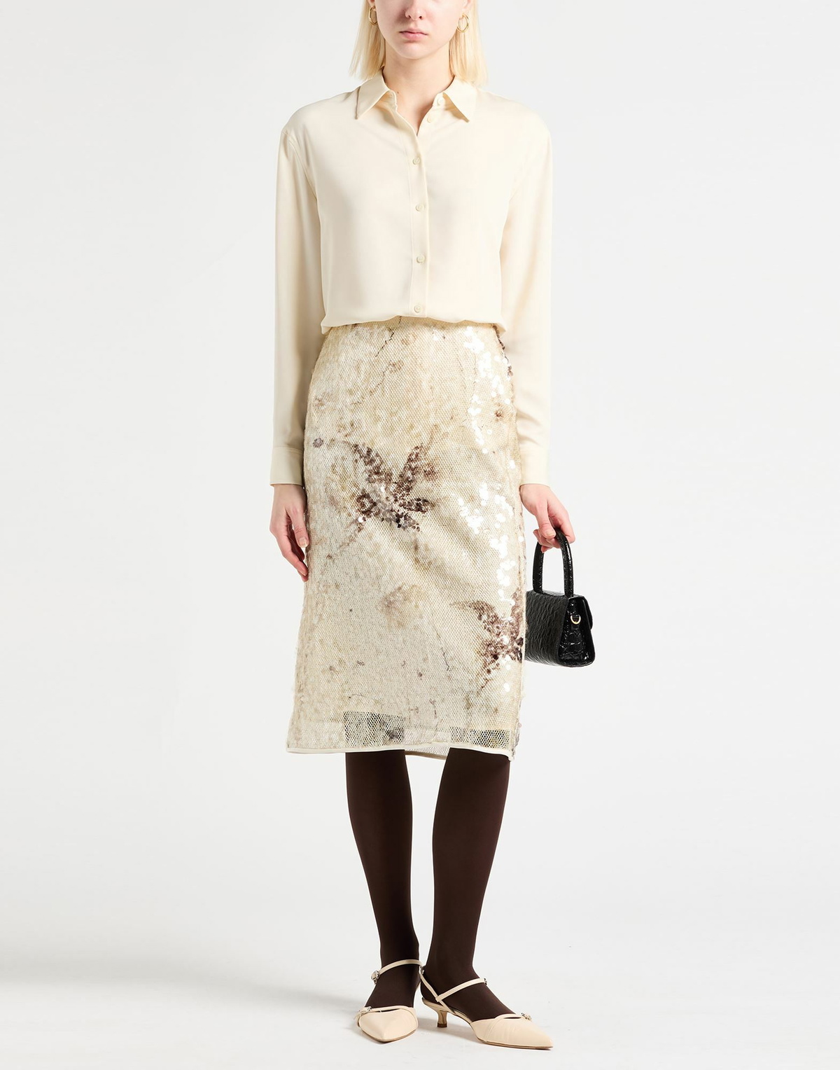 Peserico Womens Midi skirt in Beige