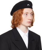 Marine Serre Black Moon Felted Wool Beret