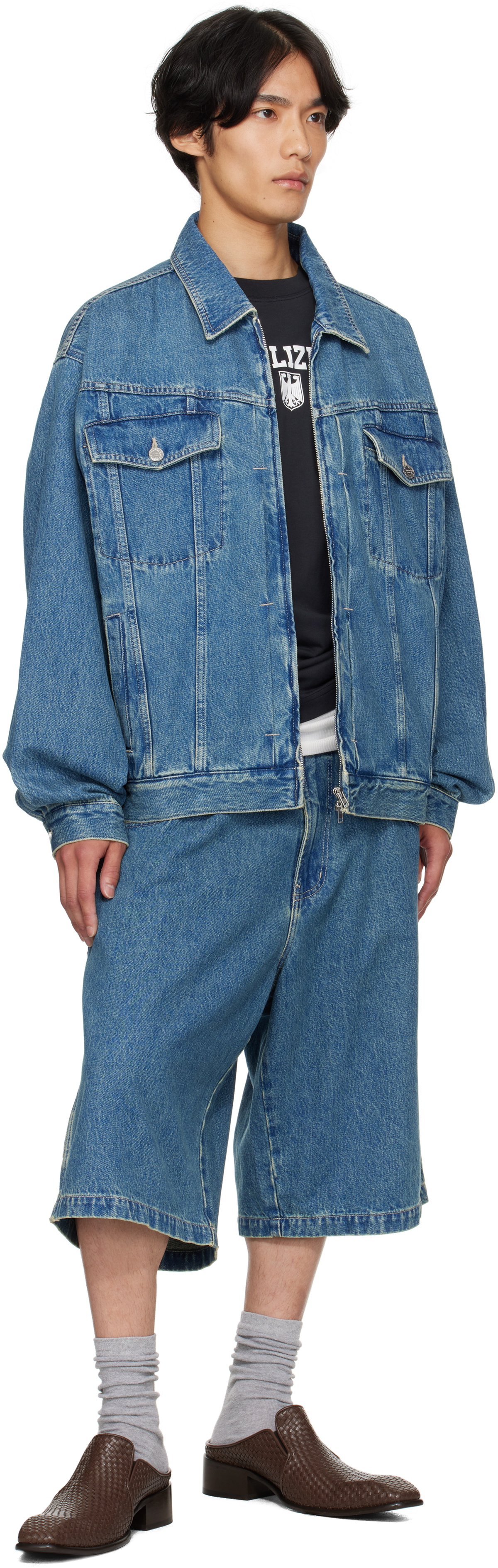 VETEMENTS Blue Hip-Hop Denim Jacket