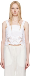 rag & bone White Clem Lace-Trim Poplin Tank Top