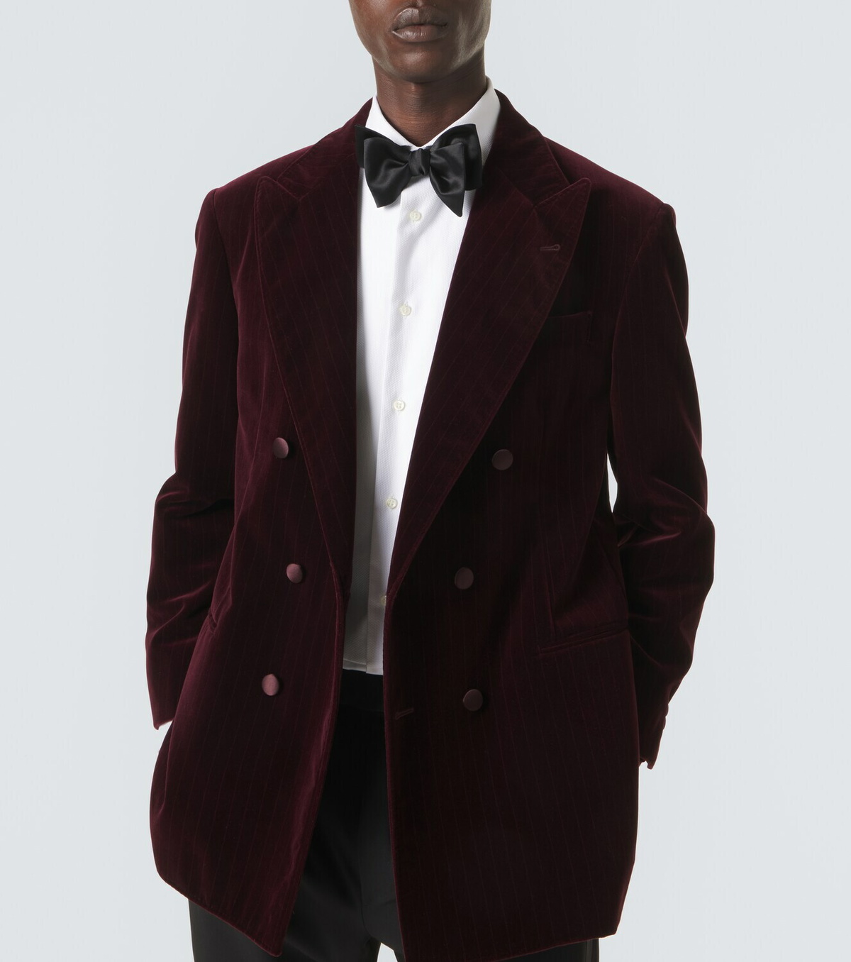 Brunello Cucinelli Pinstripe cotton velvet double-breasted blazer