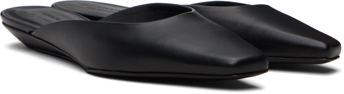 Loulou de Saison Black Diane Calf Leather Mule Flats