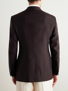 TOM FORD - Double-Breasted Wool and Silk-Blend Suit Jacket - Brown