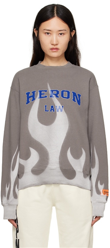 Photo: Heron Preston Gray 'Law' Sweatshirt