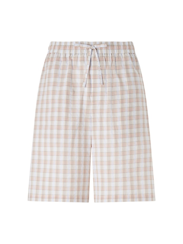 Photo: LOEWE - Paula's Ibiza Straight-Leg Checked Cotton Shorts - Neutrals