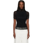 ISSEY MIYAKE Black Chiffon Twist T-shirt