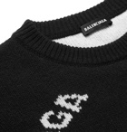Balenciaga - Logo-Intarsia Knitted Sweater - Men - Black