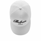 Balmain Women's Signature Embroidered Cap in White