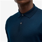 John Smedley Men's Payton Merino Knit Polo Shirt in Orion Green