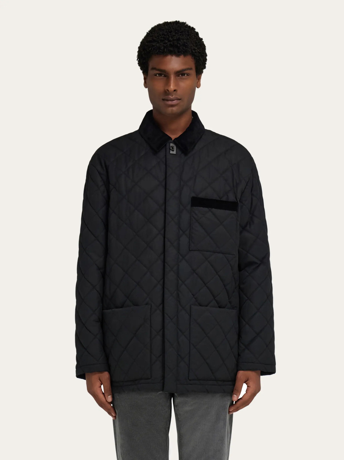 Ferragamo Mens Quilted jacket in Black