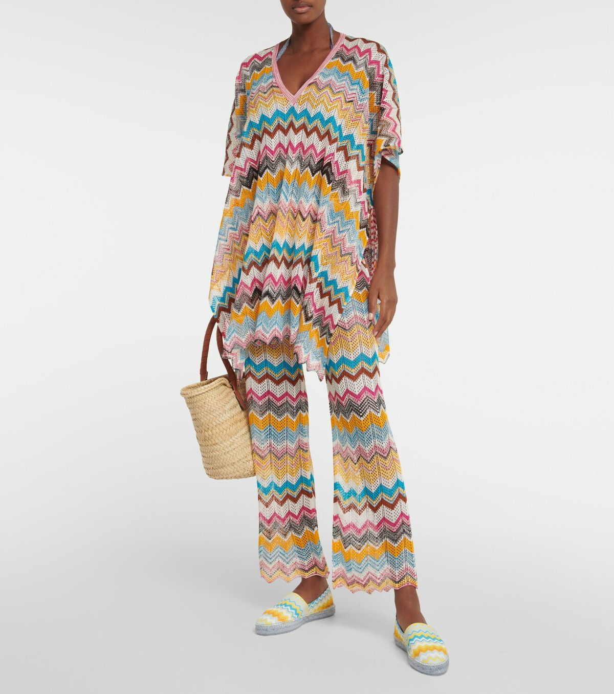 Missoni Mare Zig-zag knit high-rise flared pants Missoni Mare