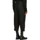 Isabel Benenato Black Wool Diagonal Oversized Trousers