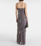 Blumarine Butterfly-appliqué tulle maxi dress