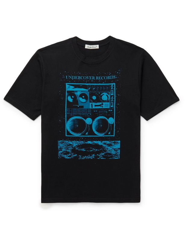 Photo: UNDERCOVER - Printed Cotton-Jersey T-Shirt - Black - 2
