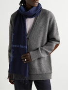 Acne Studios - Reversible Fringed Logo-Jacquard Wool-Blend Scarf