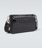 Christian Louboutin Explorafunk croc-effect patent leather shoulder bag