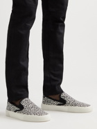 SAINT LAURENT - Venice Leather-Trimmed Printed Canvas Slip-On Sneakers - White