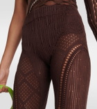 Roberta Einer Disco flared cotton knit pants